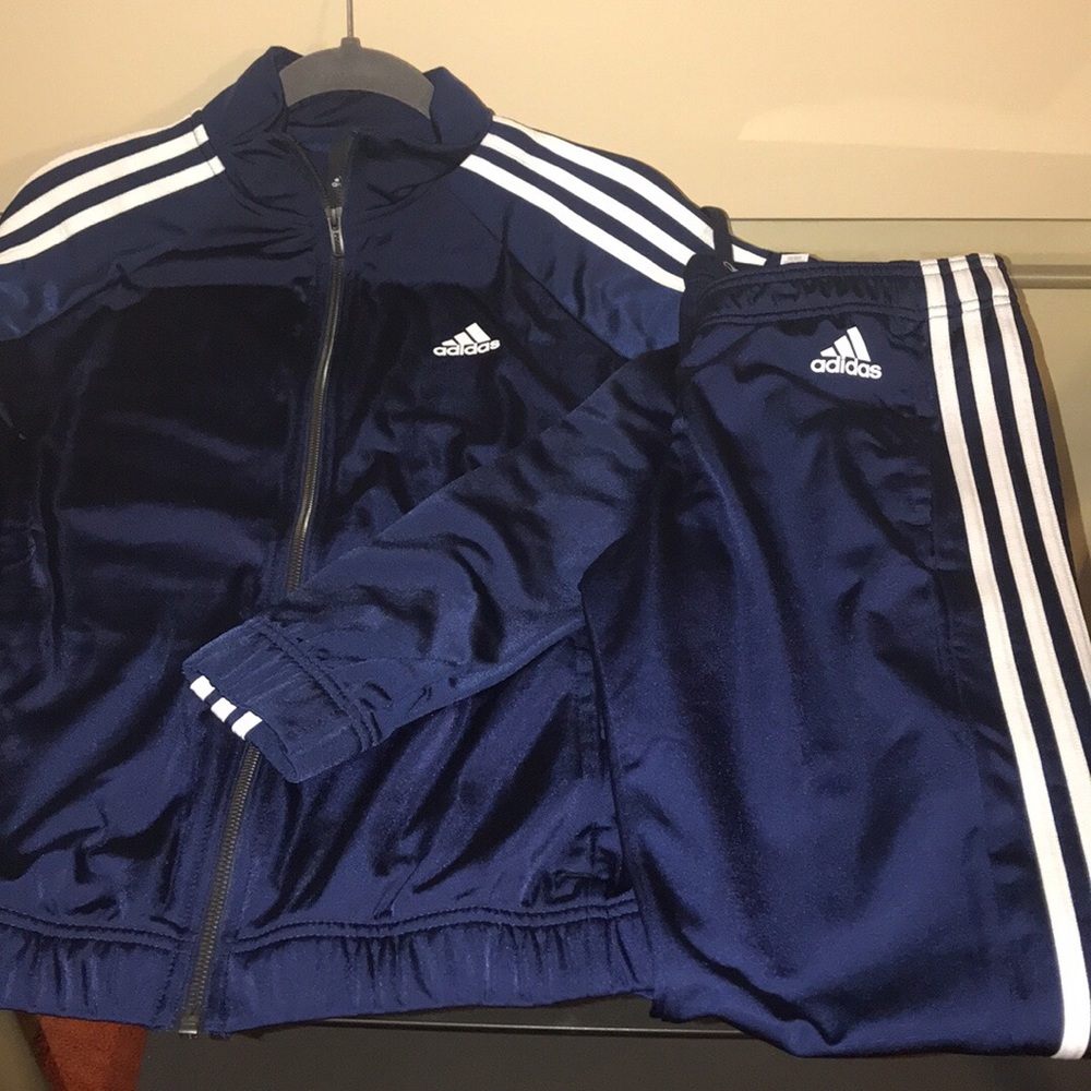 Like new navy blue Adidas jogging suit two piece
